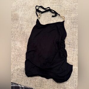 Black going out top with gold hardware details